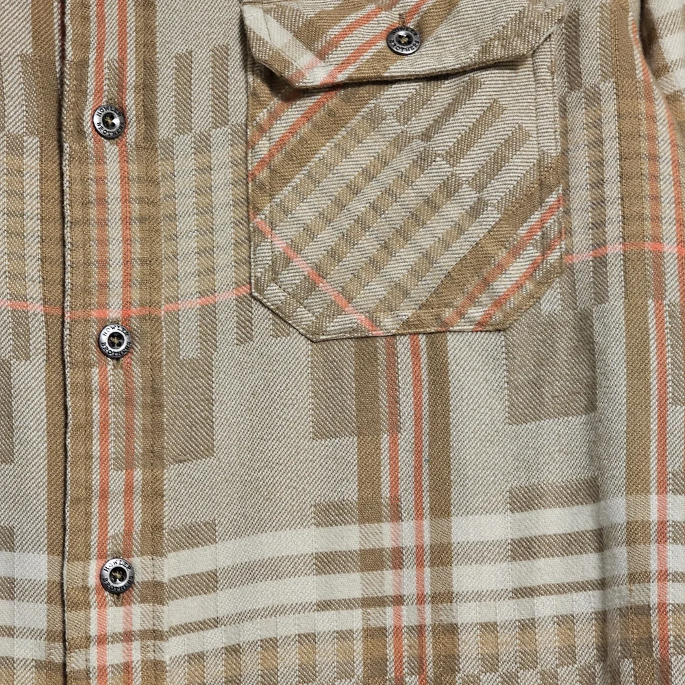 Howler Brothers Harker’s Flannel - Kempton Plaid Taupe - Men’s Medium - Picture 3 of 11